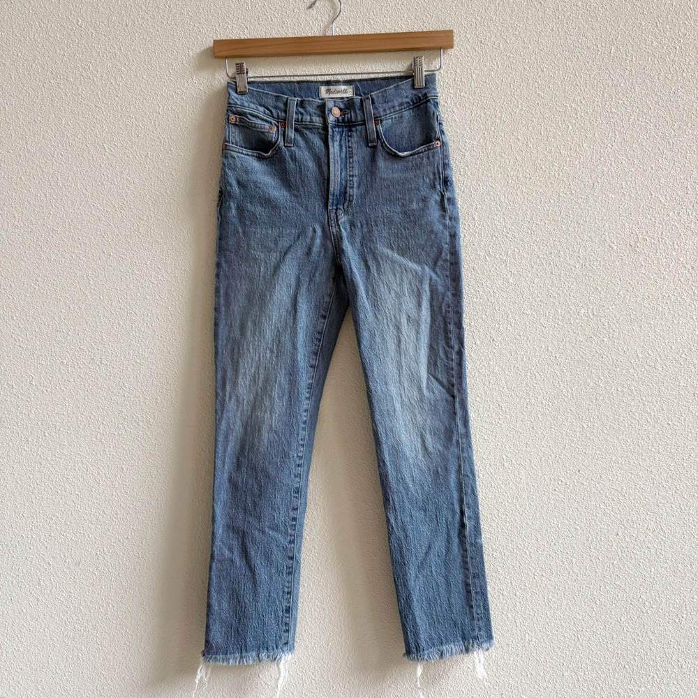 Madewell Perfect Vintage Jeans Women 26 Blue Excellent Raw Hem High Rise Tapered